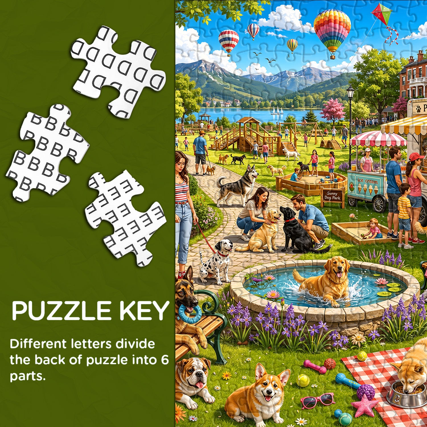 Sunny Dog Park Jigsaw Puzzle 1000 Pieces