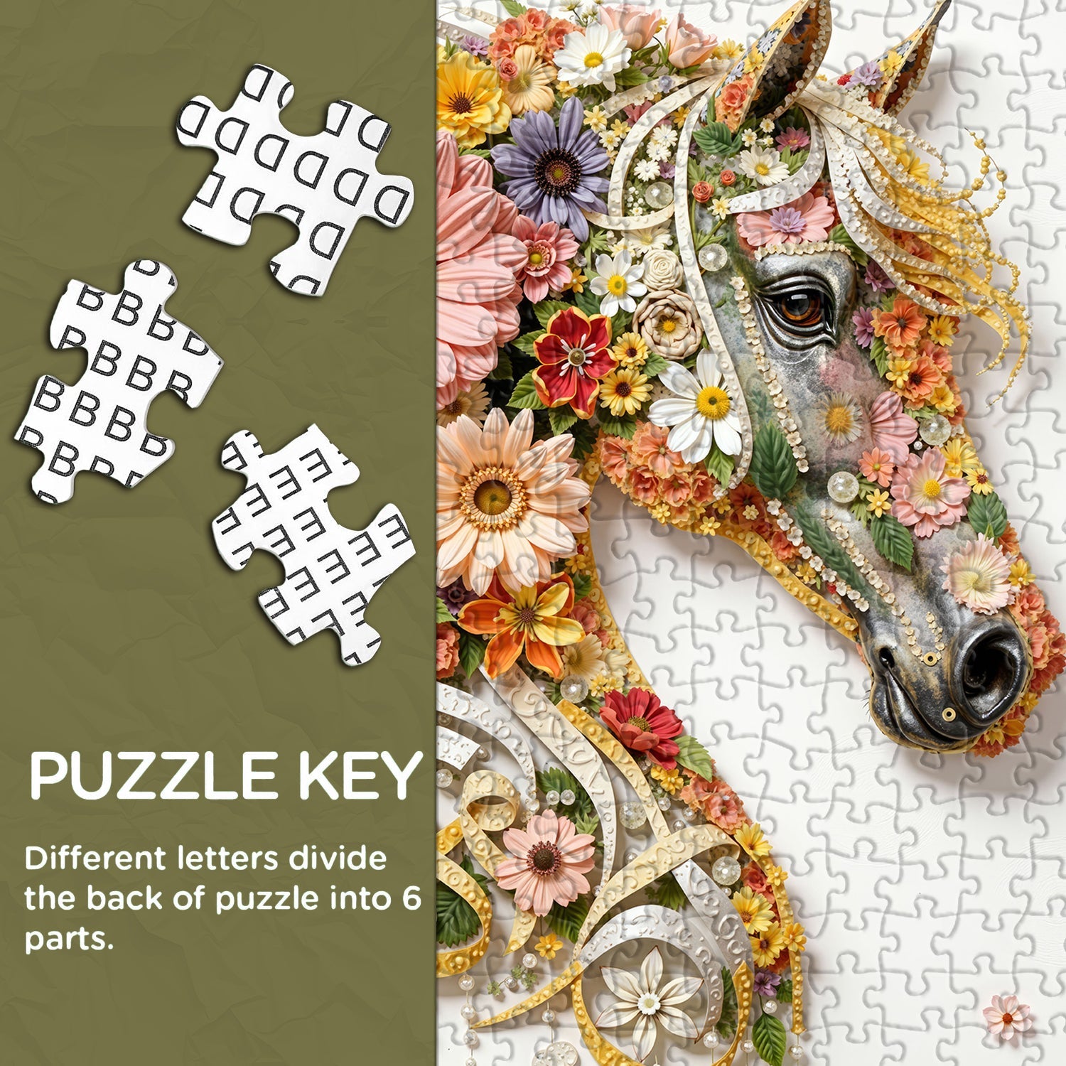 Puzzle Corcel Floreciente 1000 Piezas