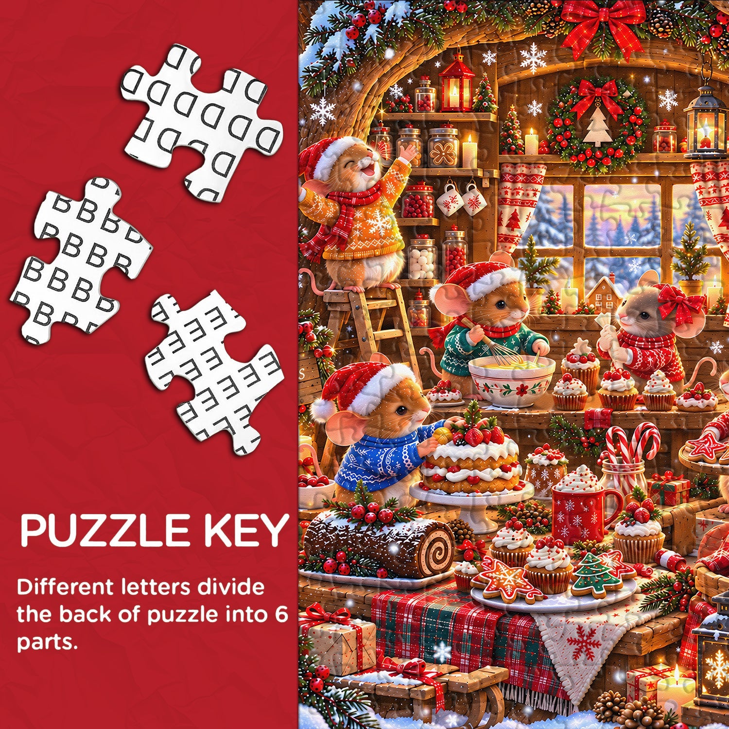 Weihnachtsmaus-Bäckerei-Puzzle, 1000 Teile