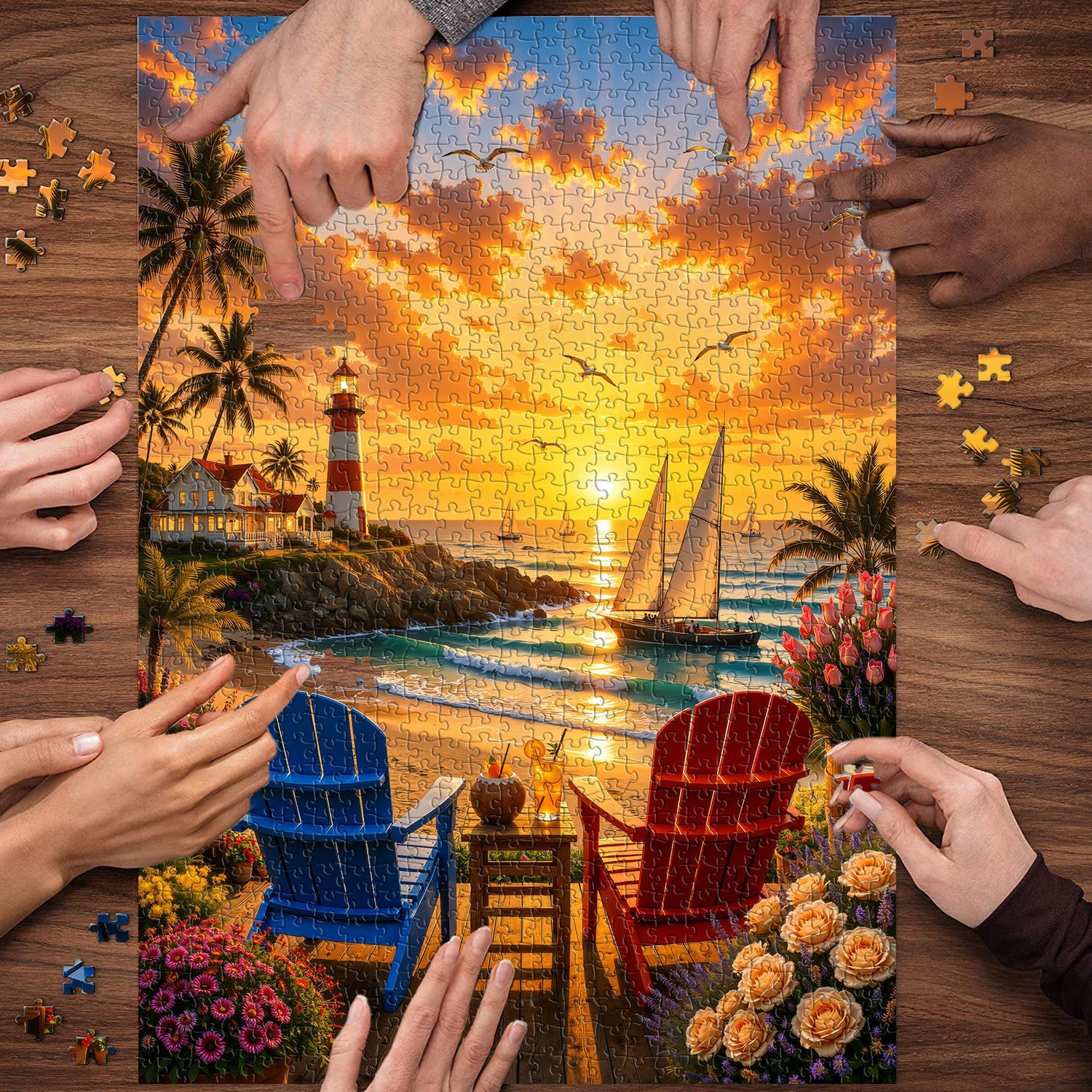 Coastal Lighthouse View Jigsaw Puzzle 1000 Pieces