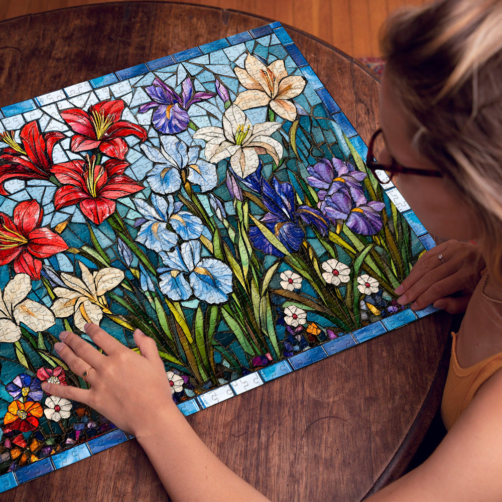 Mosaic Flowers Jigsaw Puzzle 1000 Pieces