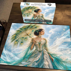 Azure Peacock Diva Jigsaw Puzzle 1000 Pieces