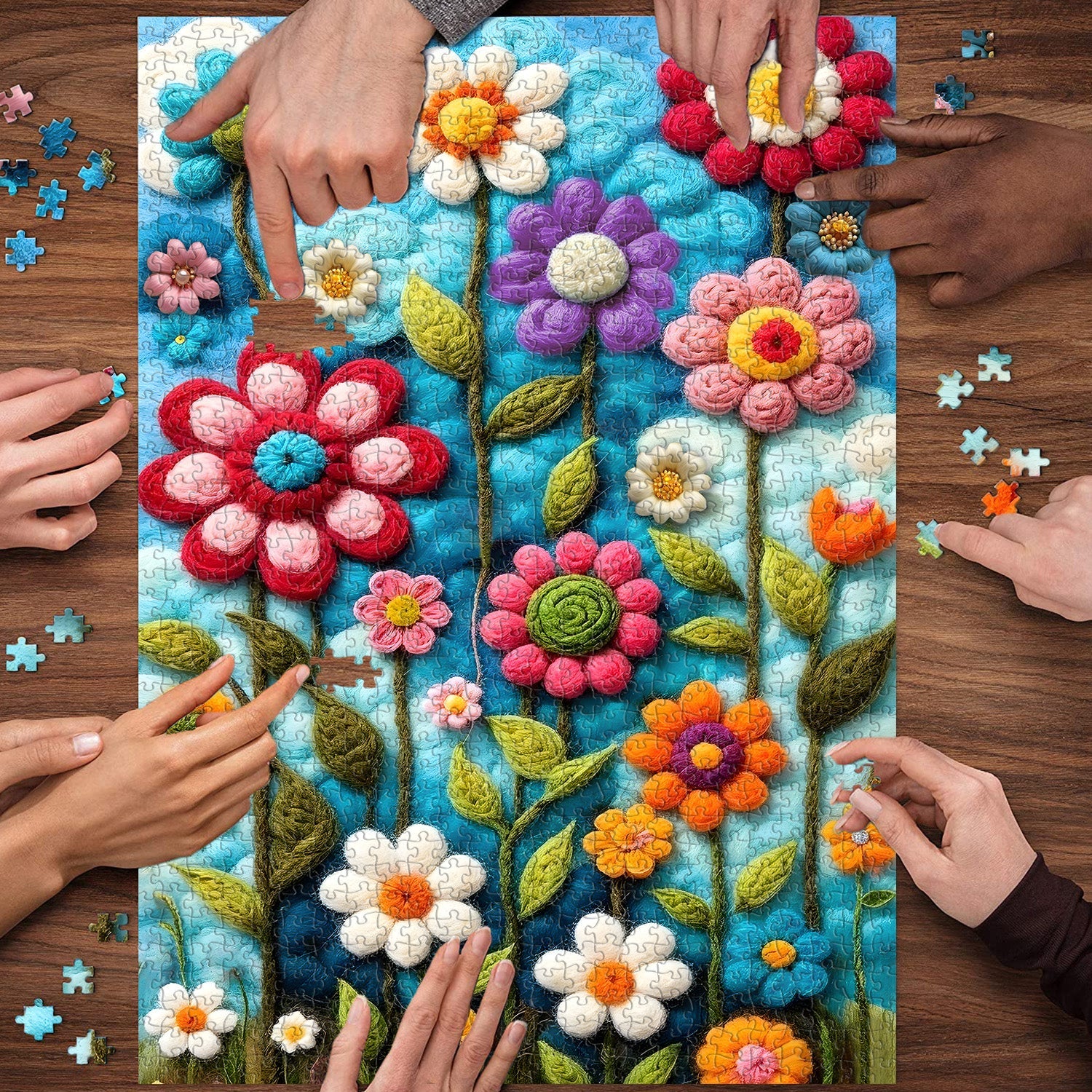 Felt Flower Art Jigsaw Puzzle 1000 Pieces