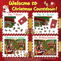 Christmas Cozy Cottage Advent Calendar Jigsaw Puzzle 1000 Pieces