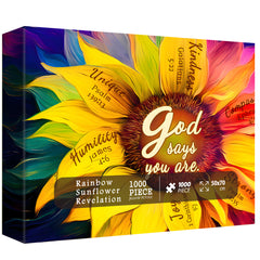 Pickforu® Rainbow Sunflower Revelation Jigsaw Puzzle 1000 pièces