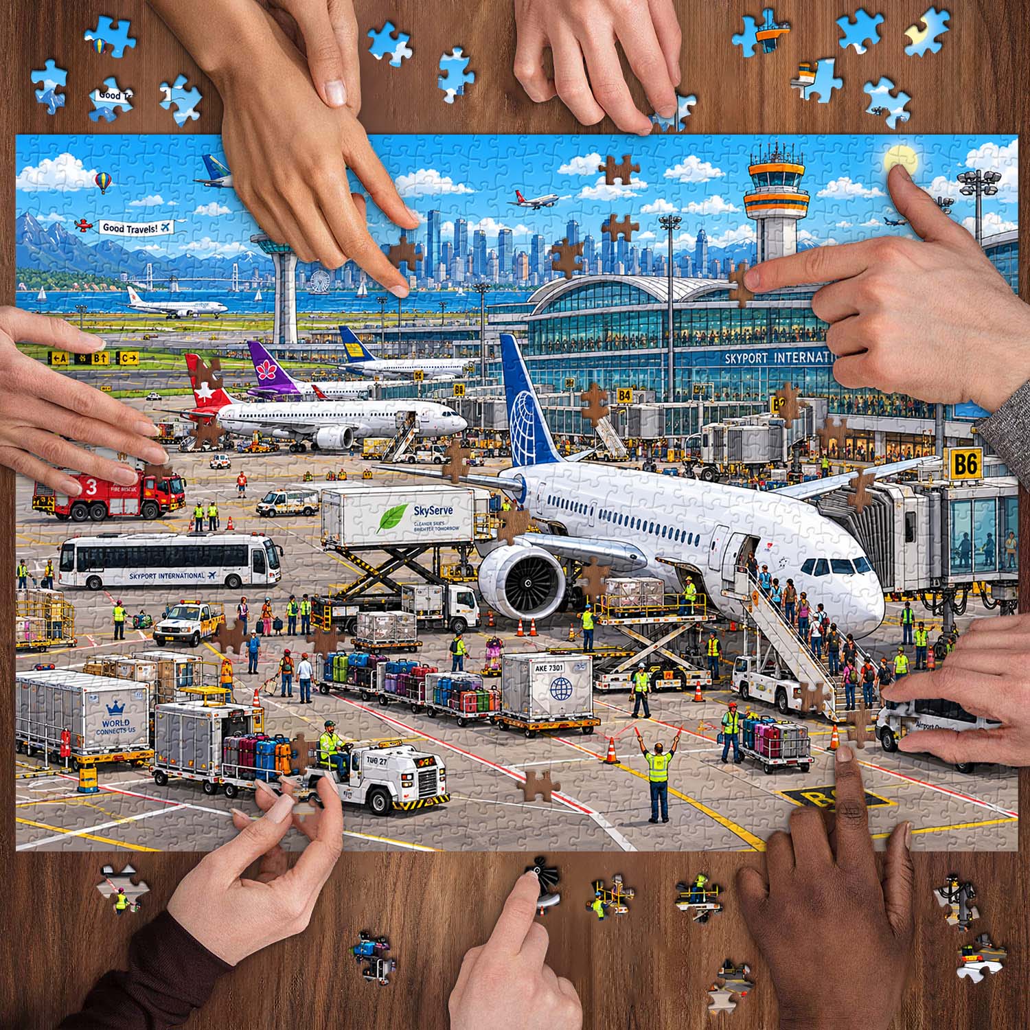 Airport Bustle Jigsaw Puzzle 1000 Pieces