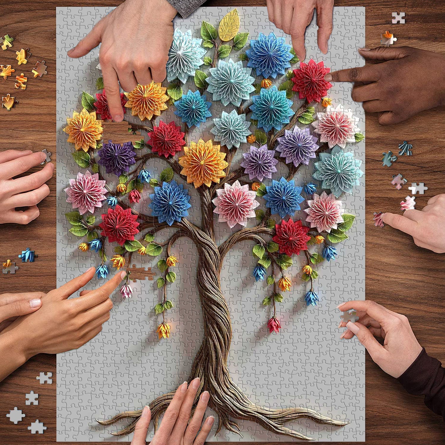 Papierblütenbaum-Puzzle 1000 Teile
