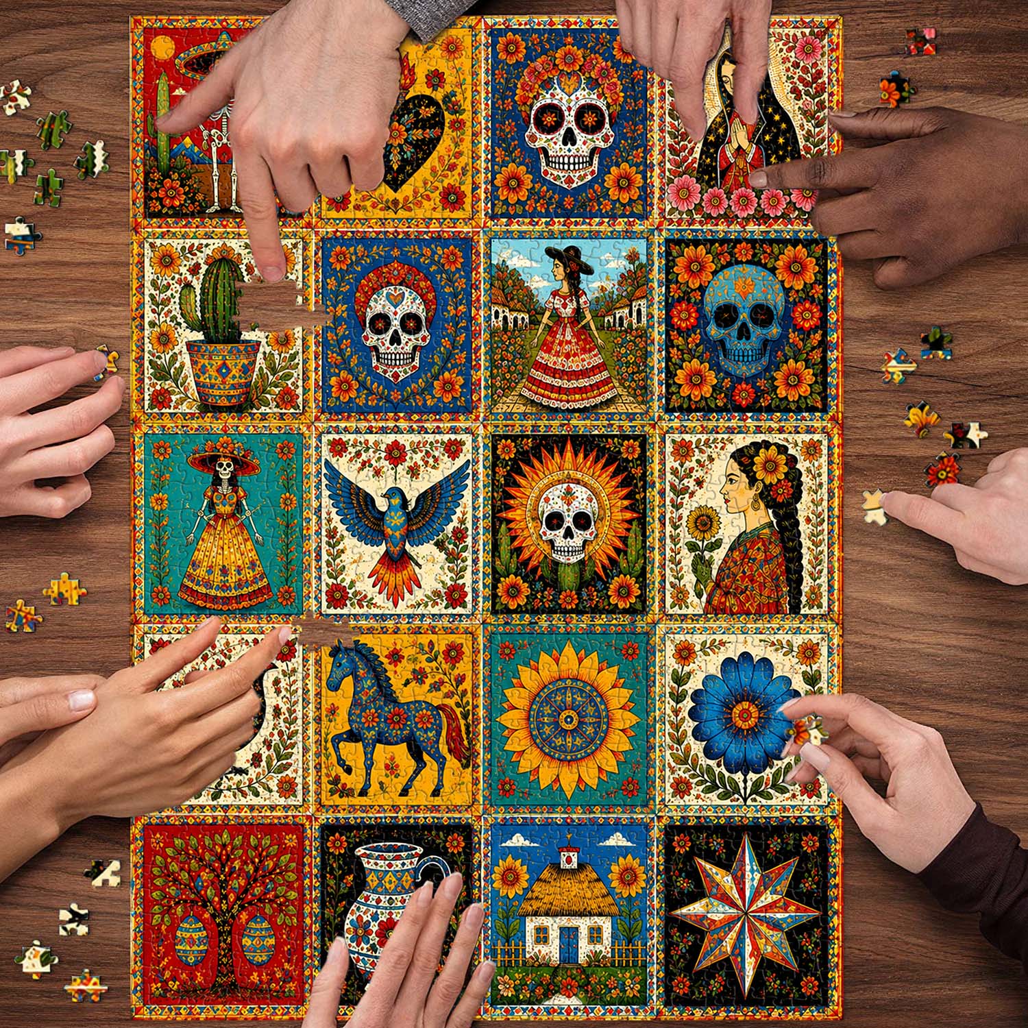Mexican Folk Art Collection Jigsaw Puzzle 1000 Pieces