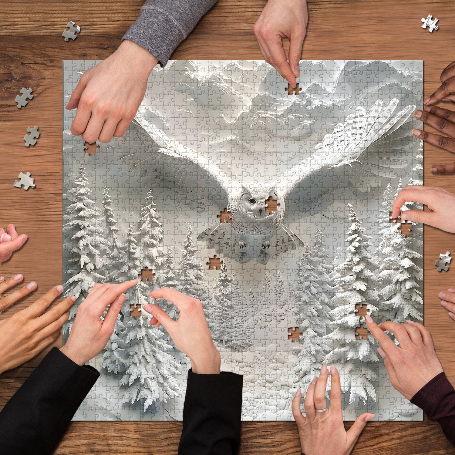 Puzzle Gufo Nella Neve 1000 Pezzi