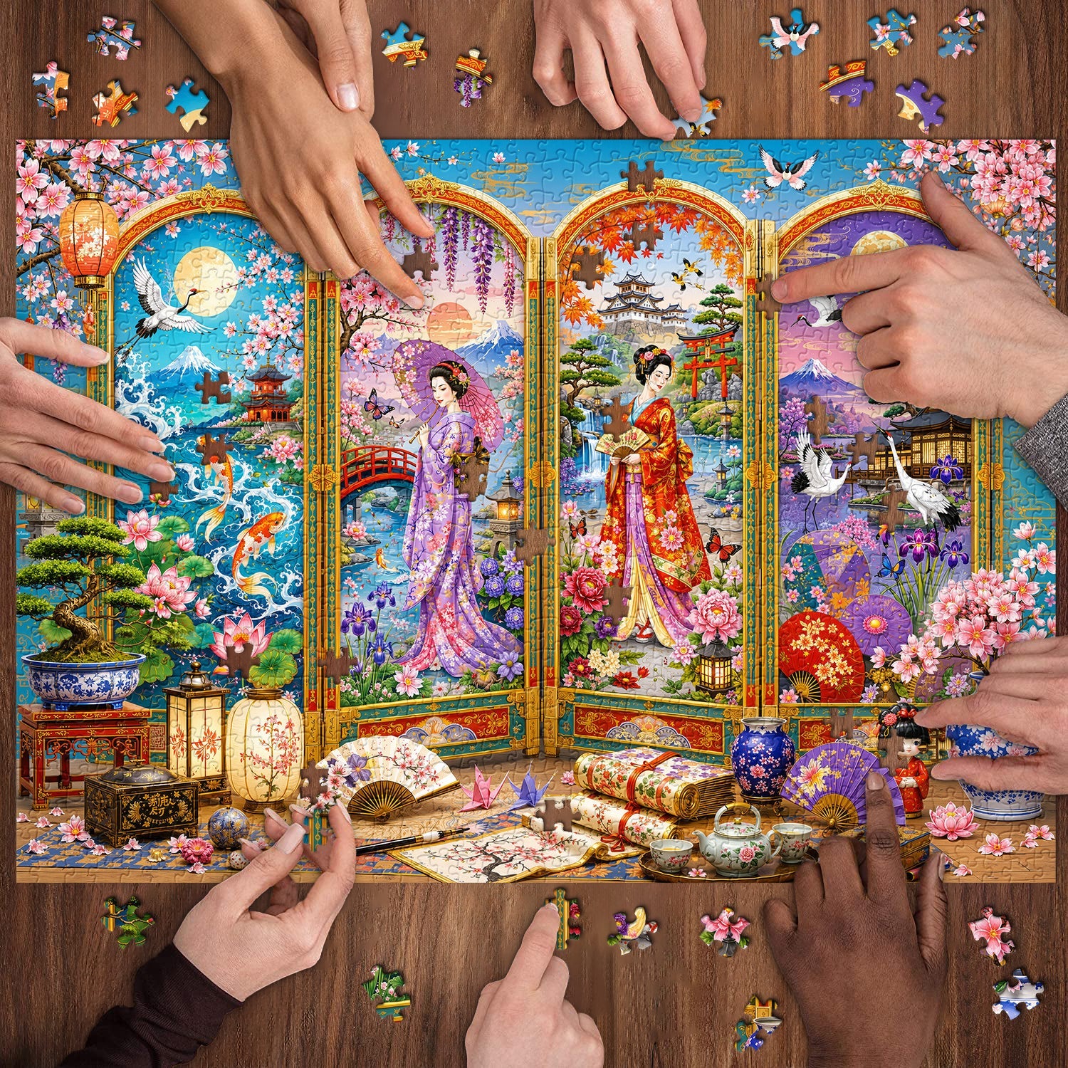 Puzzle con schermo artistico giapponese da 1000 pezzi