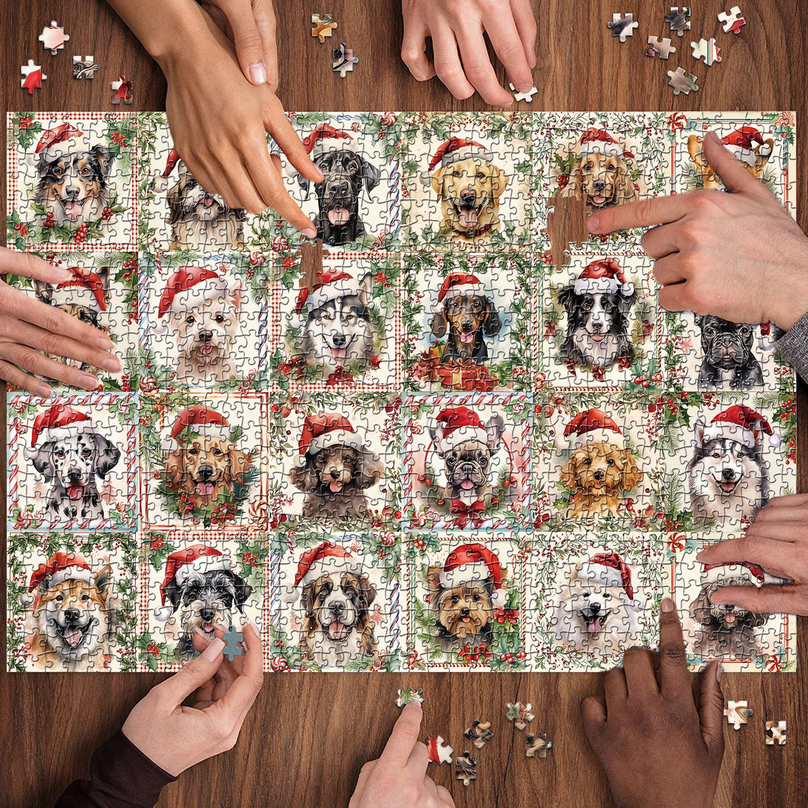 Christmas Puppy Jigsaw Puzzles 1000 Pieces