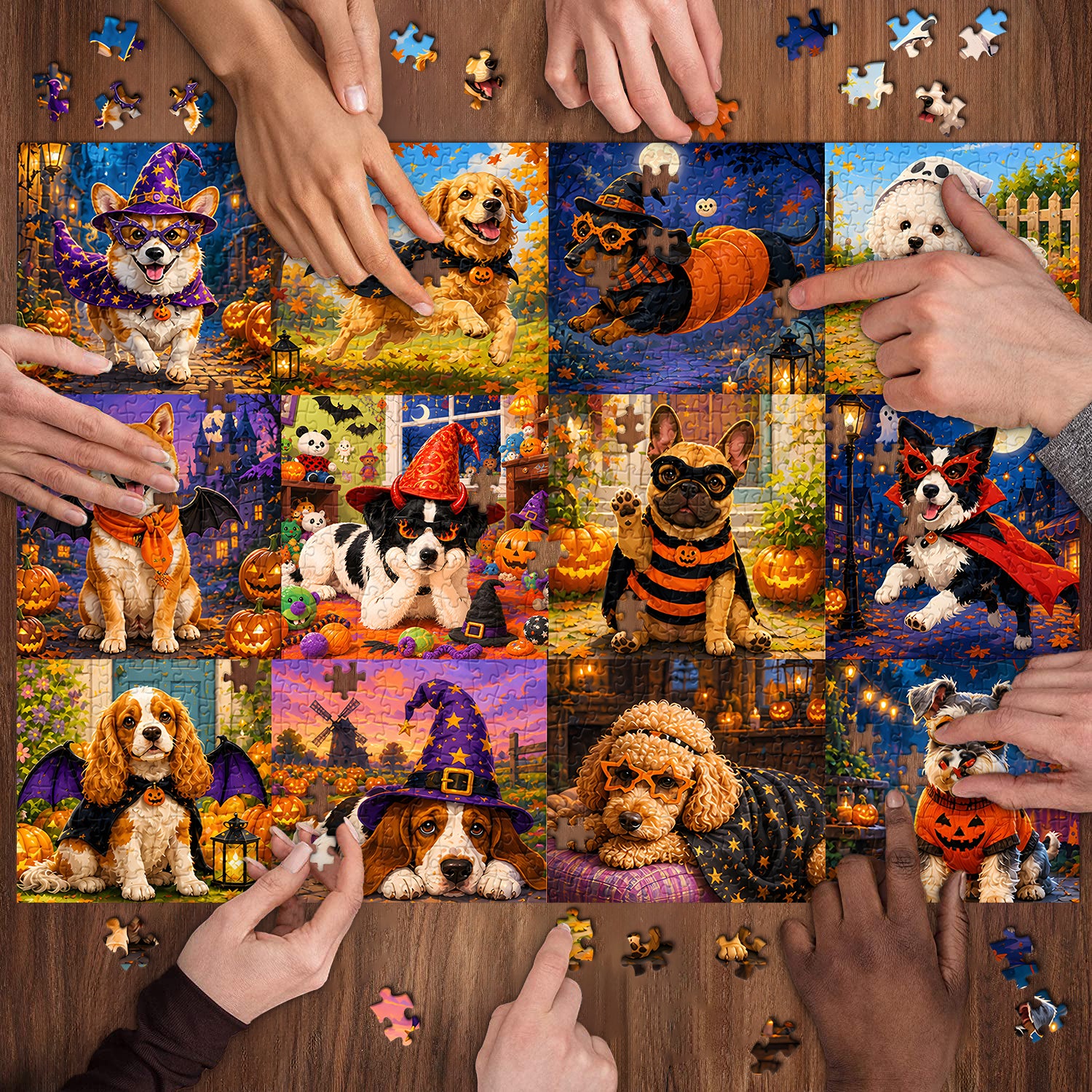 Halloween Puppy Parade Jigsaw Puzzle 1000 Pieces