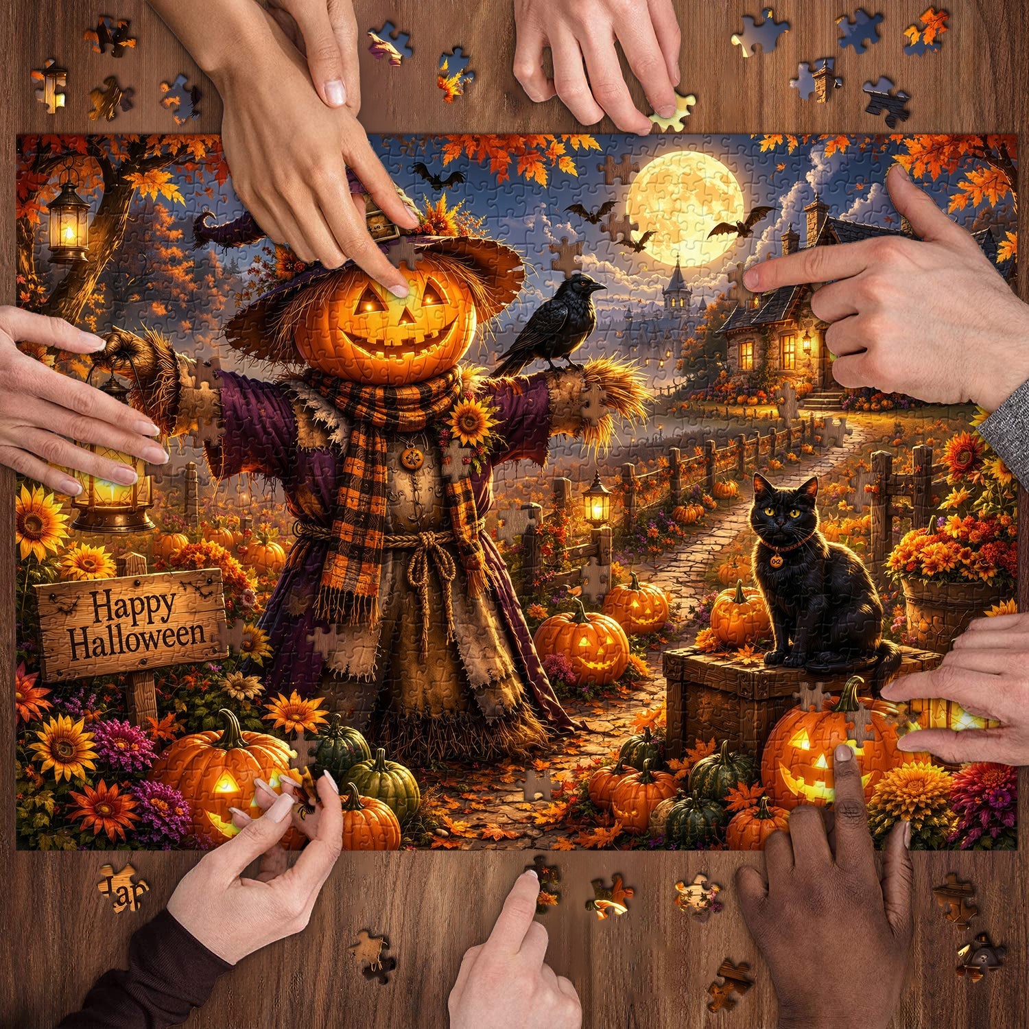 Glowing Moon Pumpkin Jigsaw Puzzle 1000 Pieces