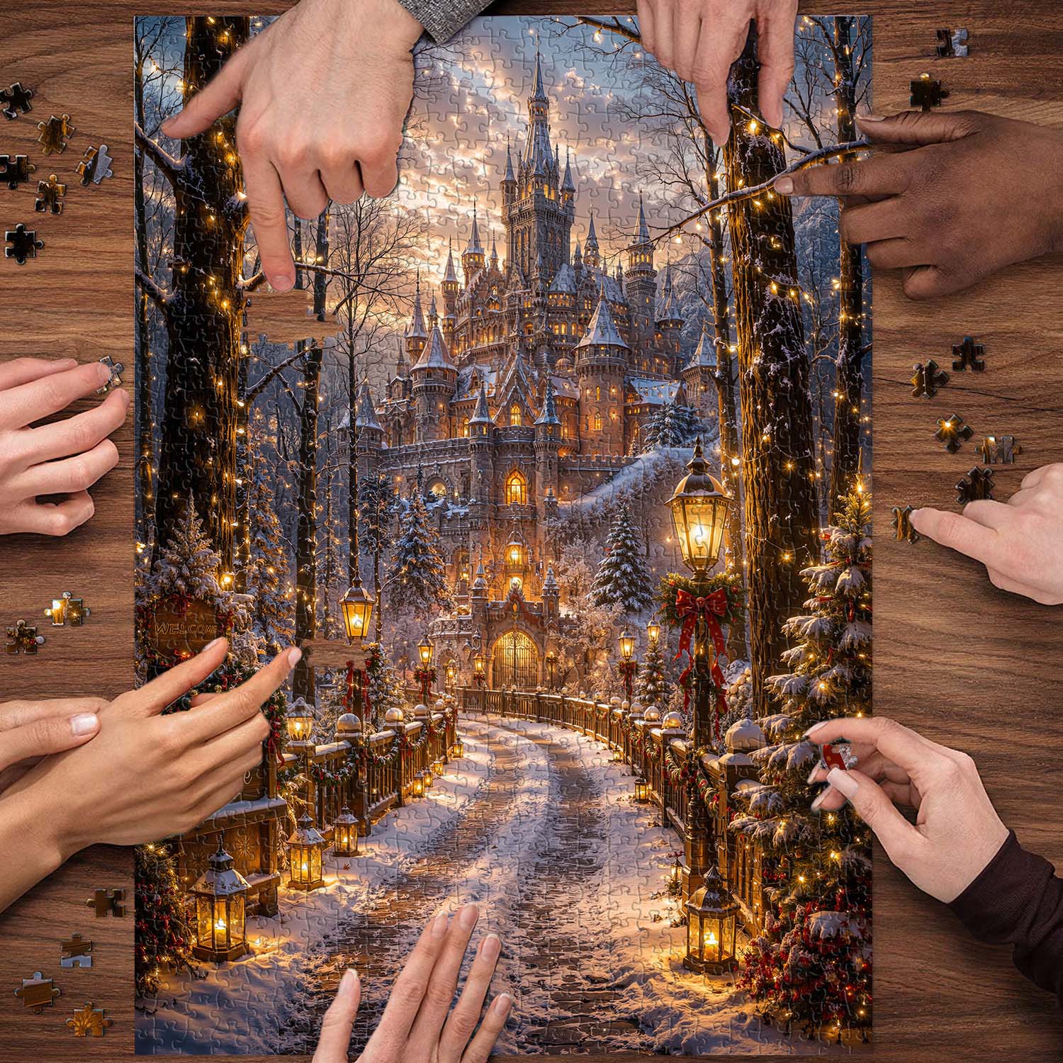 Winter Castle Glow Jigsaw Puzzle 1000 Pieces