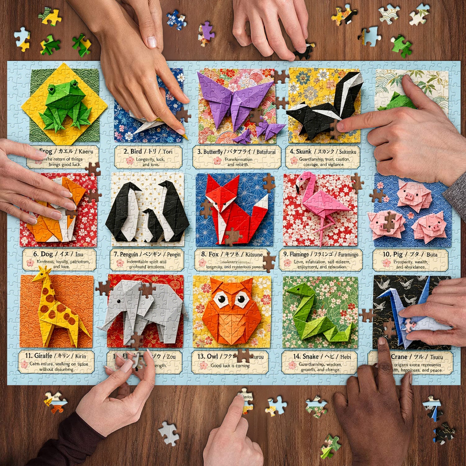 Origami Animal Blessings Puzzle 1000 Teile