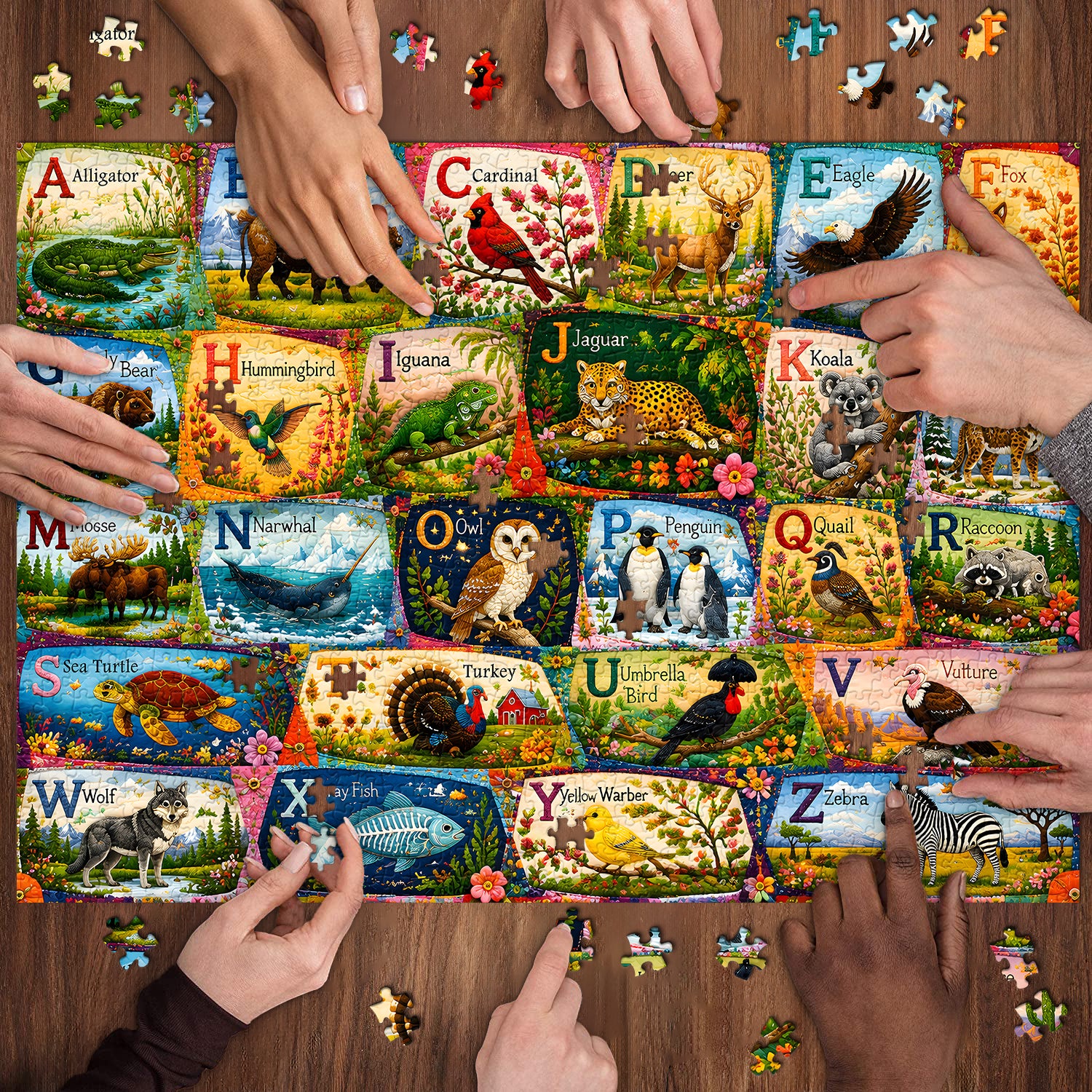 Alphabet Menagerie Jigsaw Puzzle 1000 Pieces