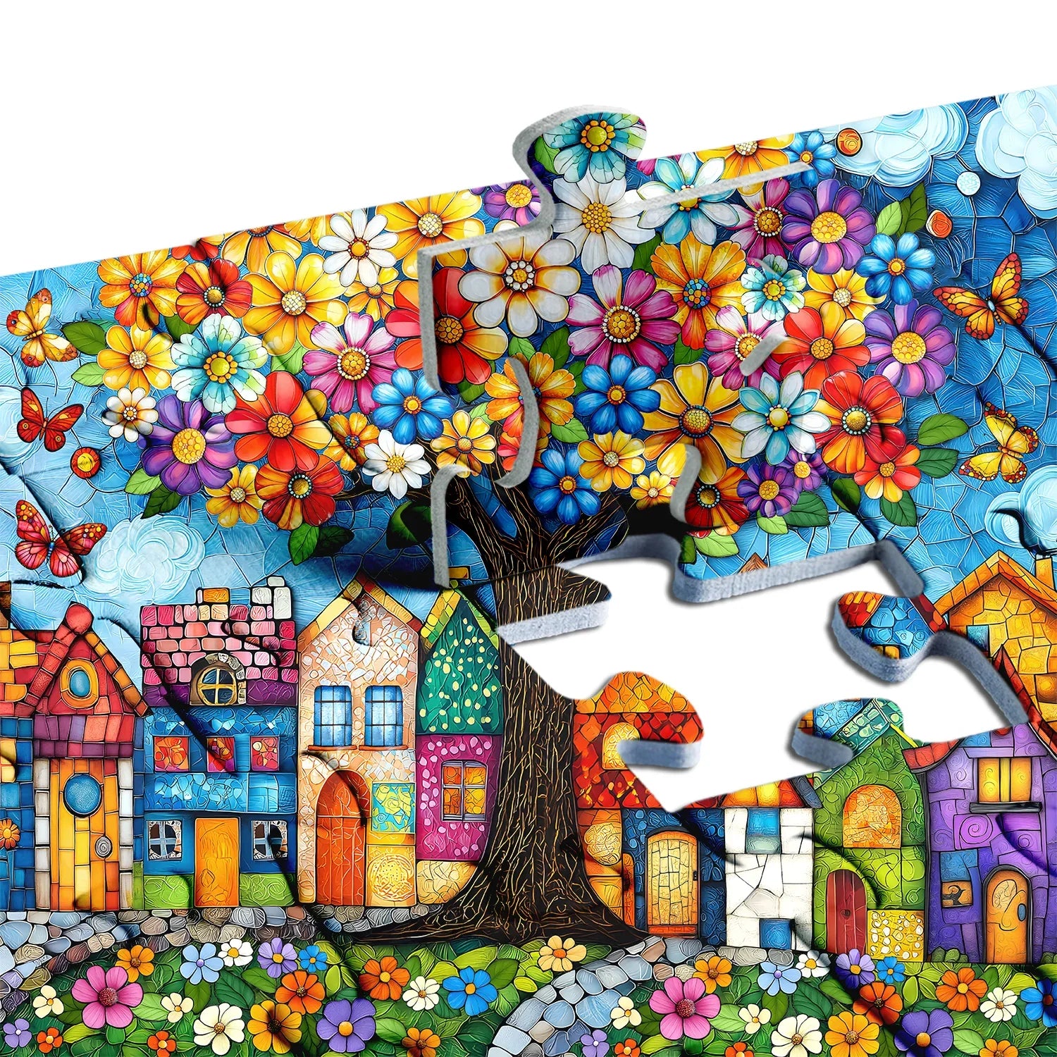 Colorful Village Jigsaw Puzzle 1000 Pieces