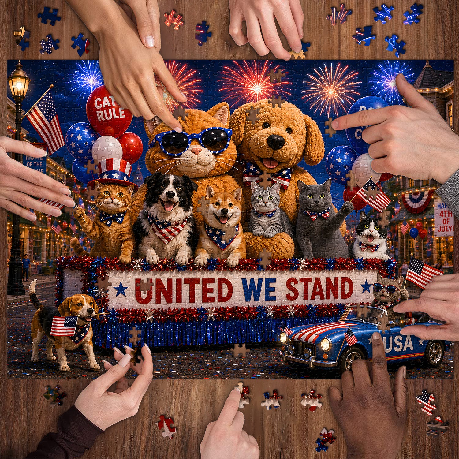 Parade Under Fireworks Jigsaw Puzzle 1000 Pieces