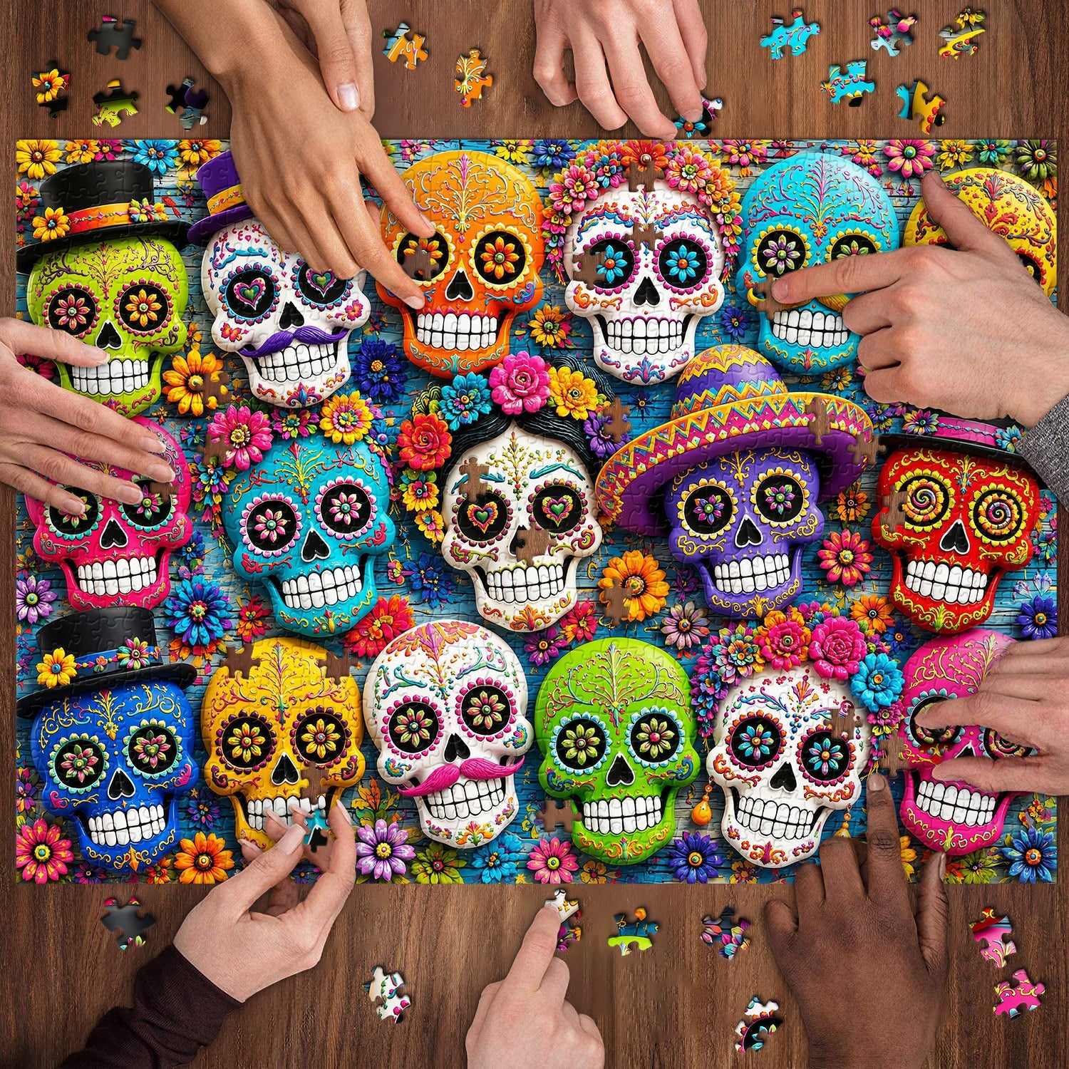 Colourful Sugar Skull Jigsaw Puzzle 1000 Pieces
