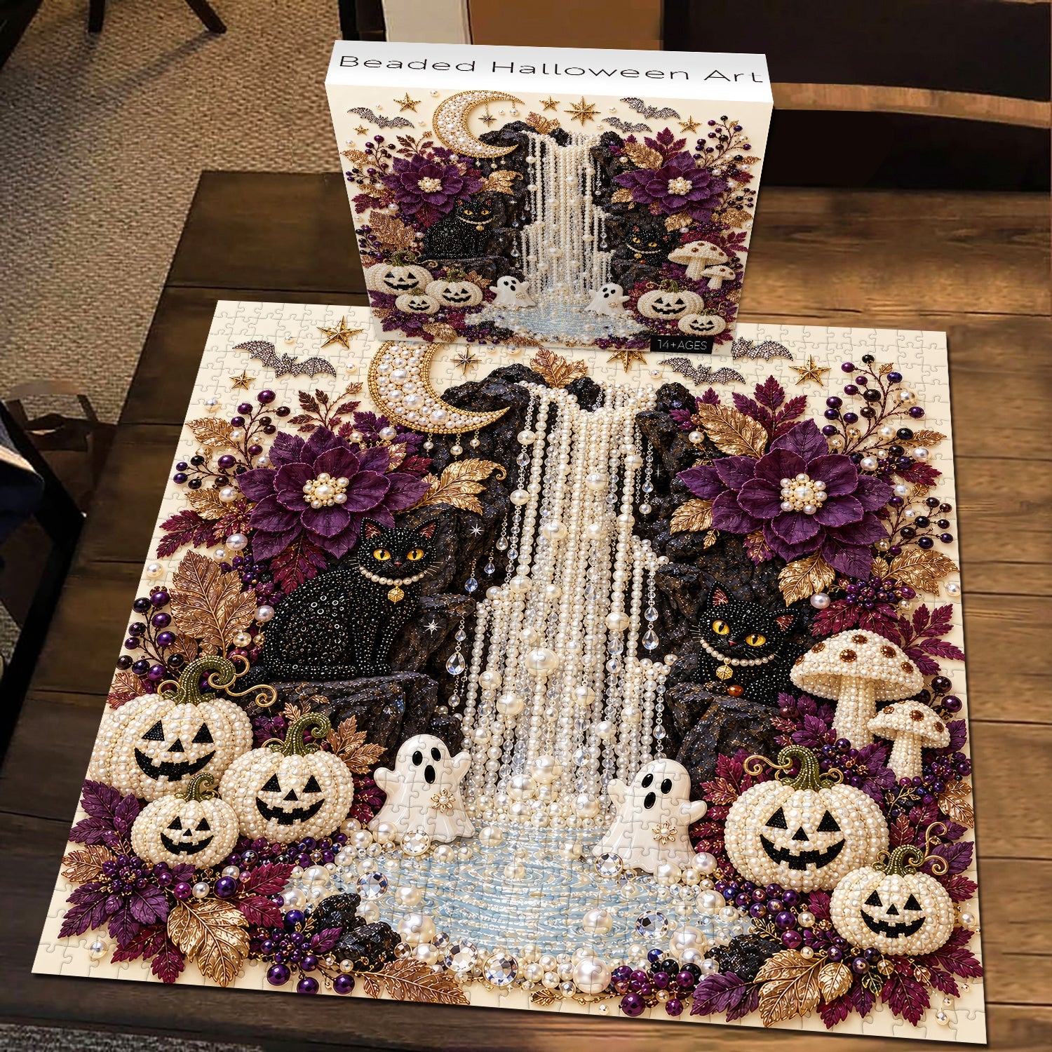 Halloween-Kunstpuzzle mit Perlen, 1000 Teile