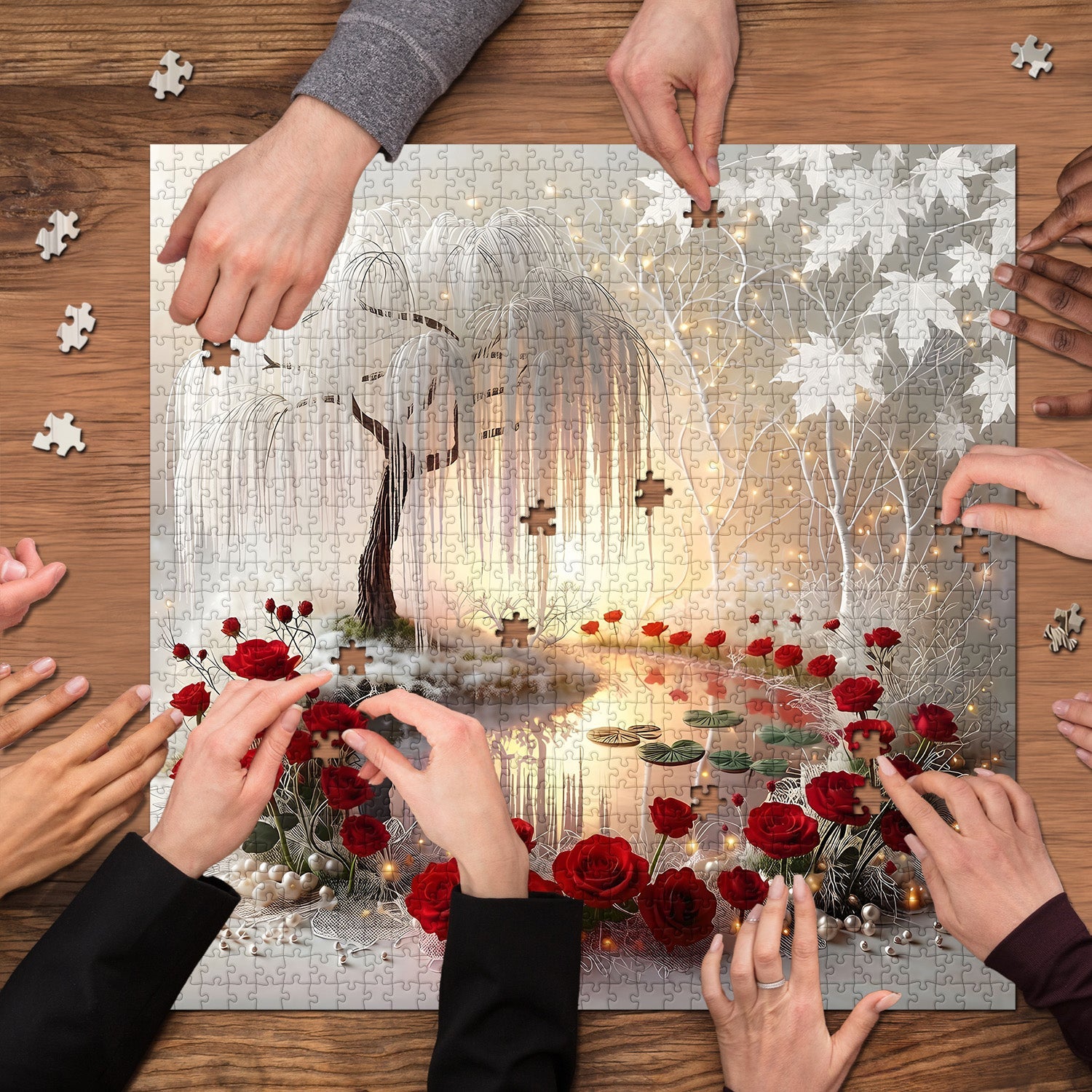 Puzzle del giardino silenzioso e luminoso, 1000 pezzi