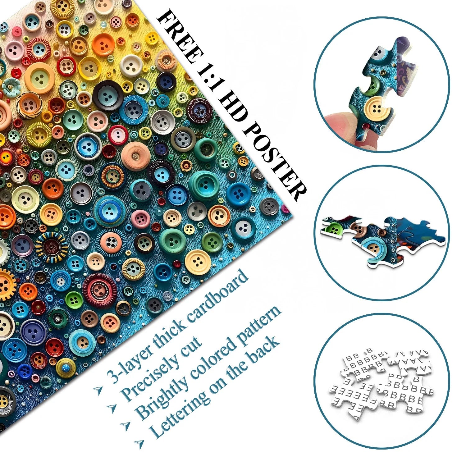 Button Treasure Puzzle Puzzle 1000 pièces