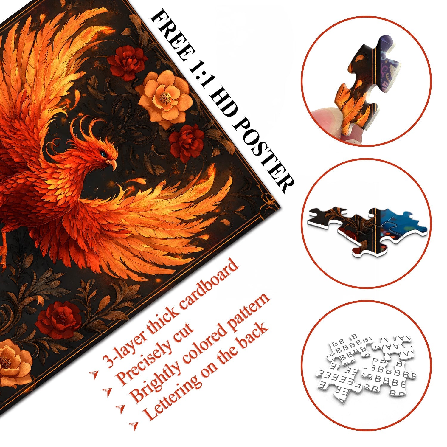 Floral Phoenix Jigsaw Puzzle 1000 Pieces
