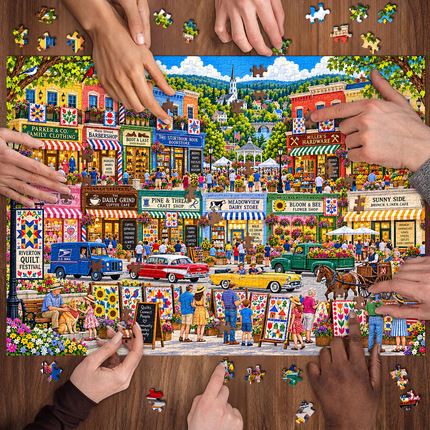 Quilt Festival Town Jigsaw Puzzle 1000 Pieces