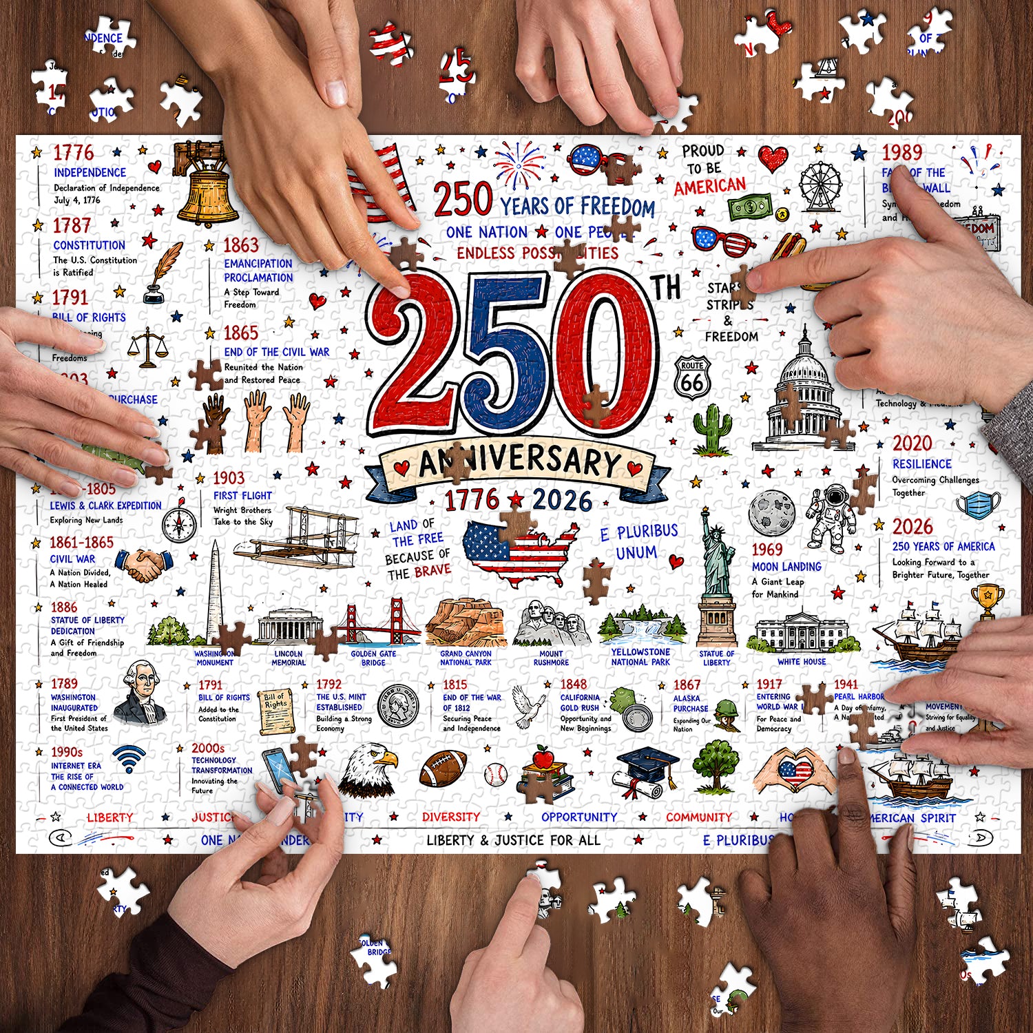 Puzzle dell'America Patriottica da 1000 pezzi