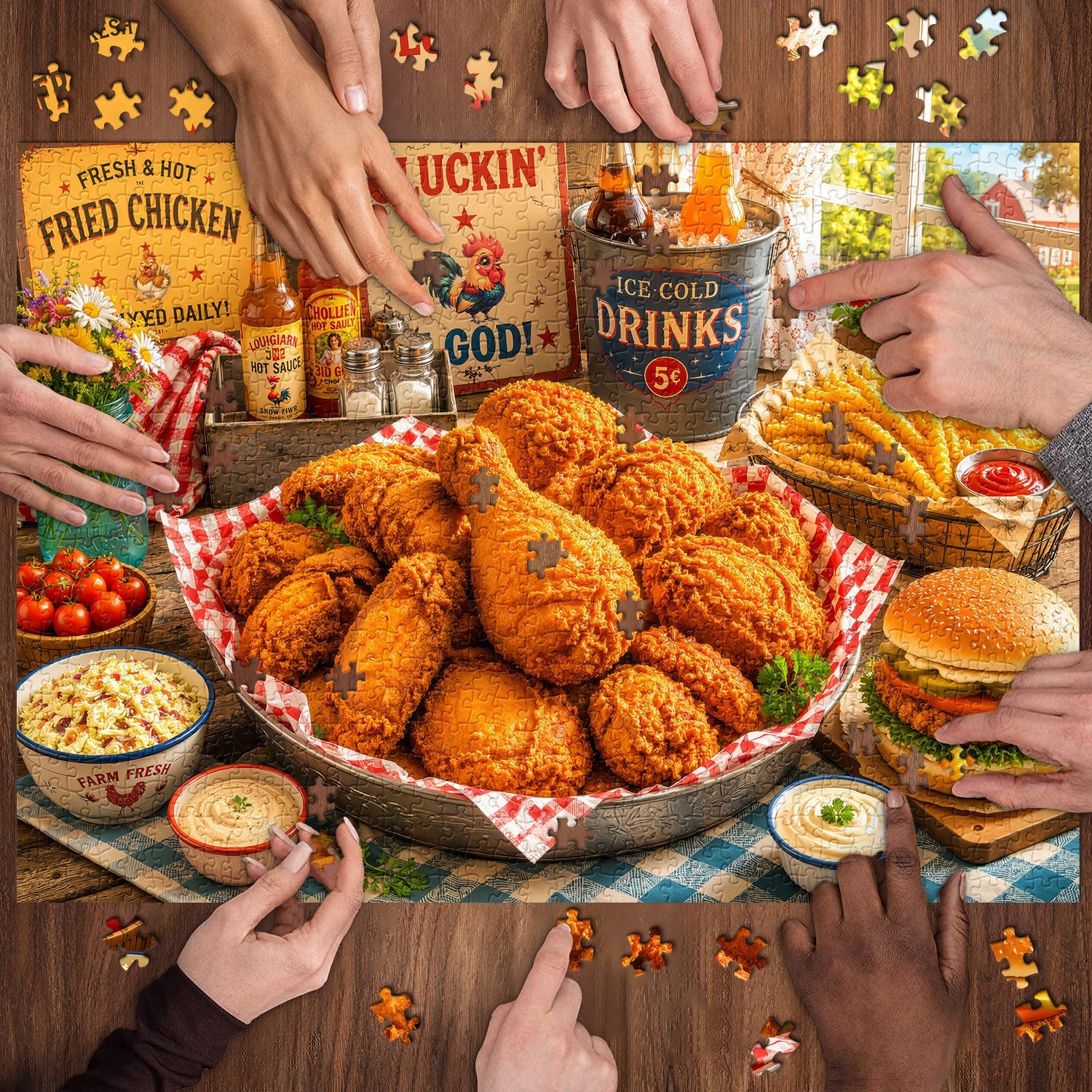 Delicious Fried Feast Jigsaw Puzzle 1000 Pieces