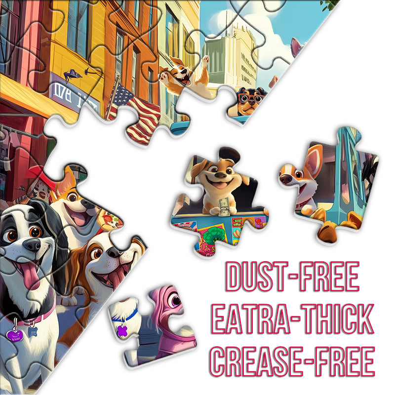 Urban Doggie Street Party Jigsaw Puzzle 1000 Pieces