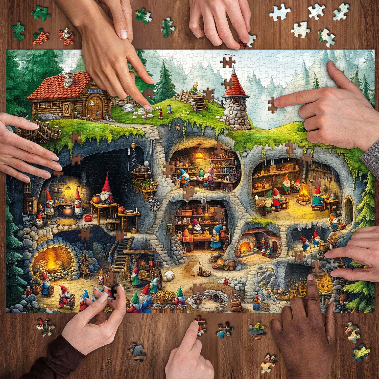 Underground Gnome Village Jigsaw Puzzle 1000 piezas