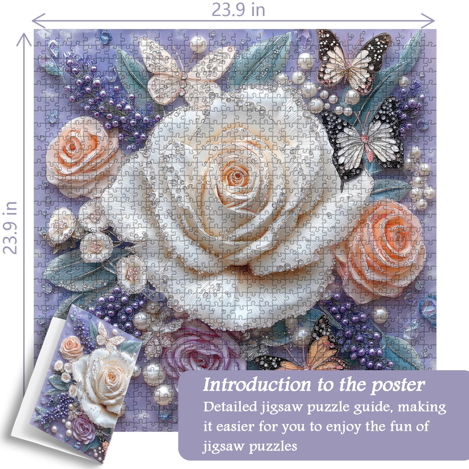 Jeweled Rose Jigsaw Puzzle 1000 Pieces