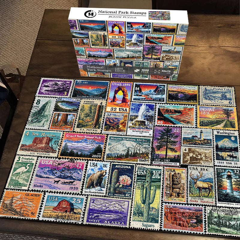 National Park Stamps Jigsaw Puzzles 1000 Pieces