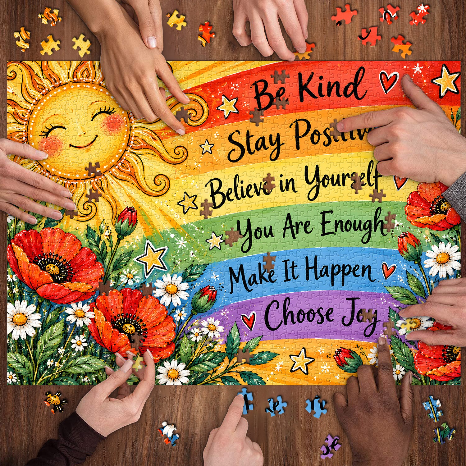 Rainbow Affirmations Jigsaw Puzzle 1000 Pieces