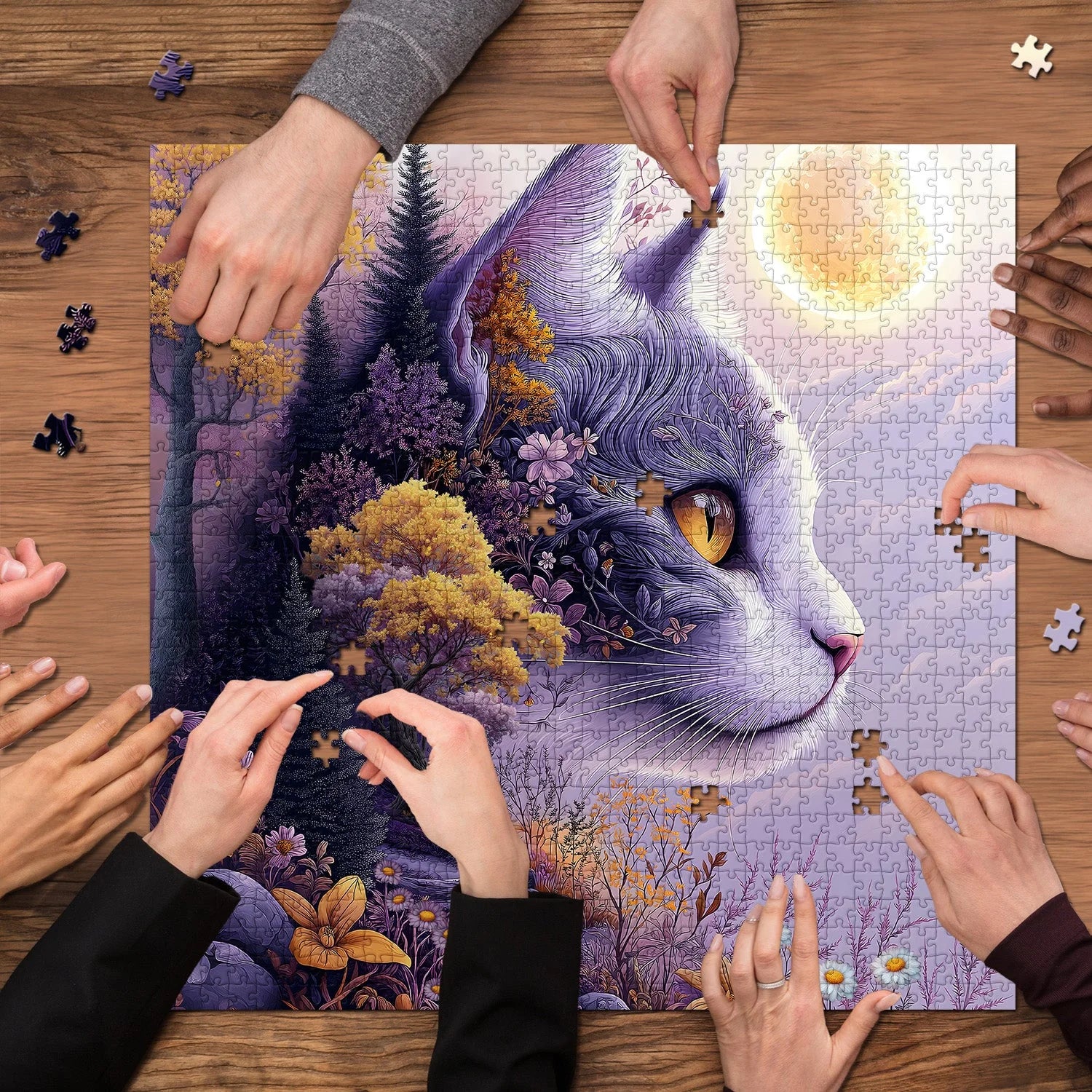 Mondscheinkatze-Puzzle 1000 Teile