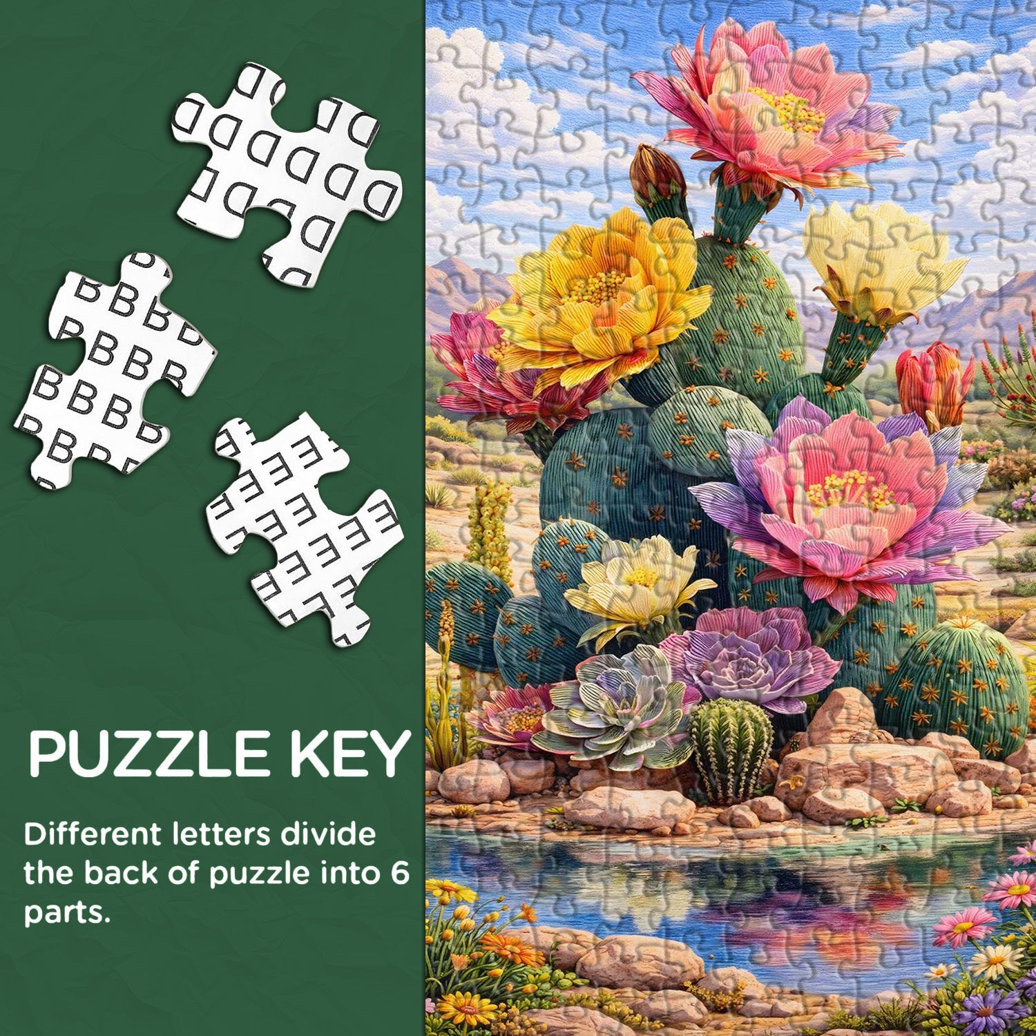 Puzzle „Blühender Kaktus“, 1000 Teile