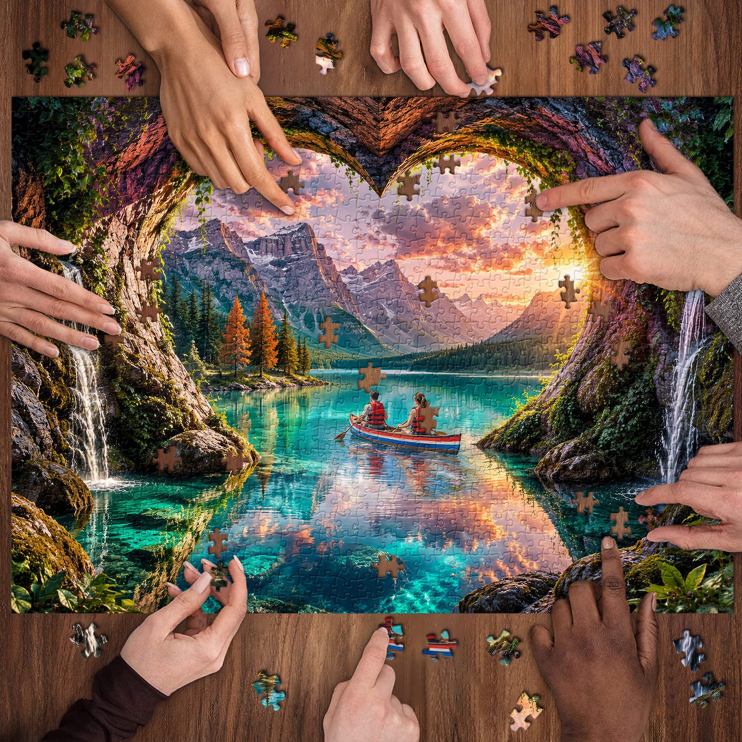 Puzzle Heart Rock Lake Adventure 1000 pezzi