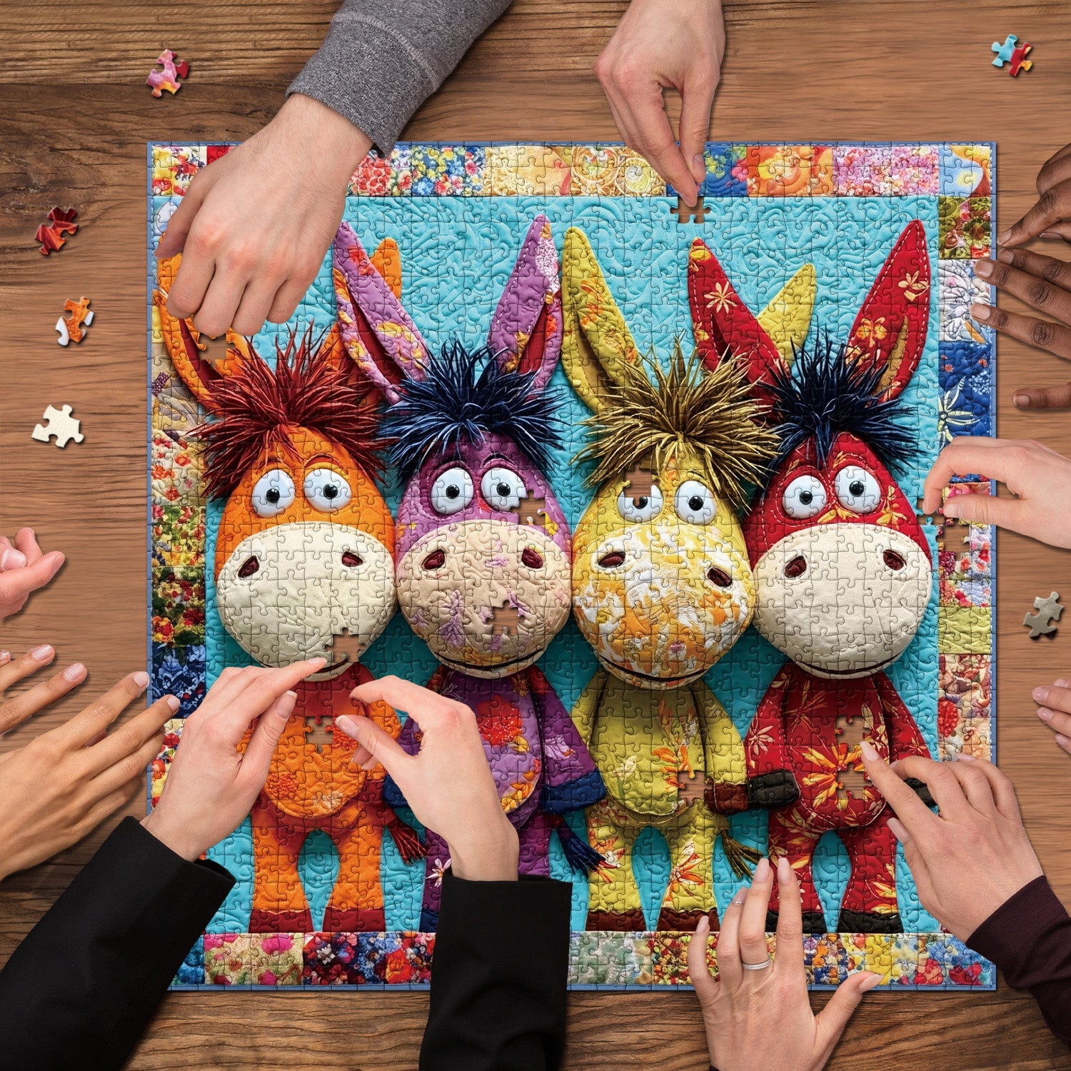 Gesteppte Esel Puzzle 1000 Teile