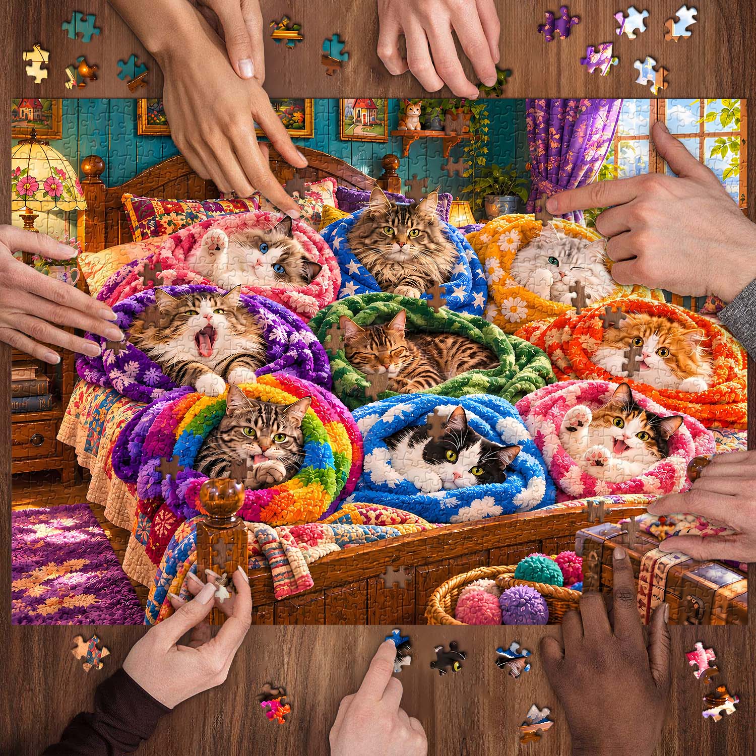 Cozy Kitty Hideaway Jigsaw Puzzle 1000 Pieces