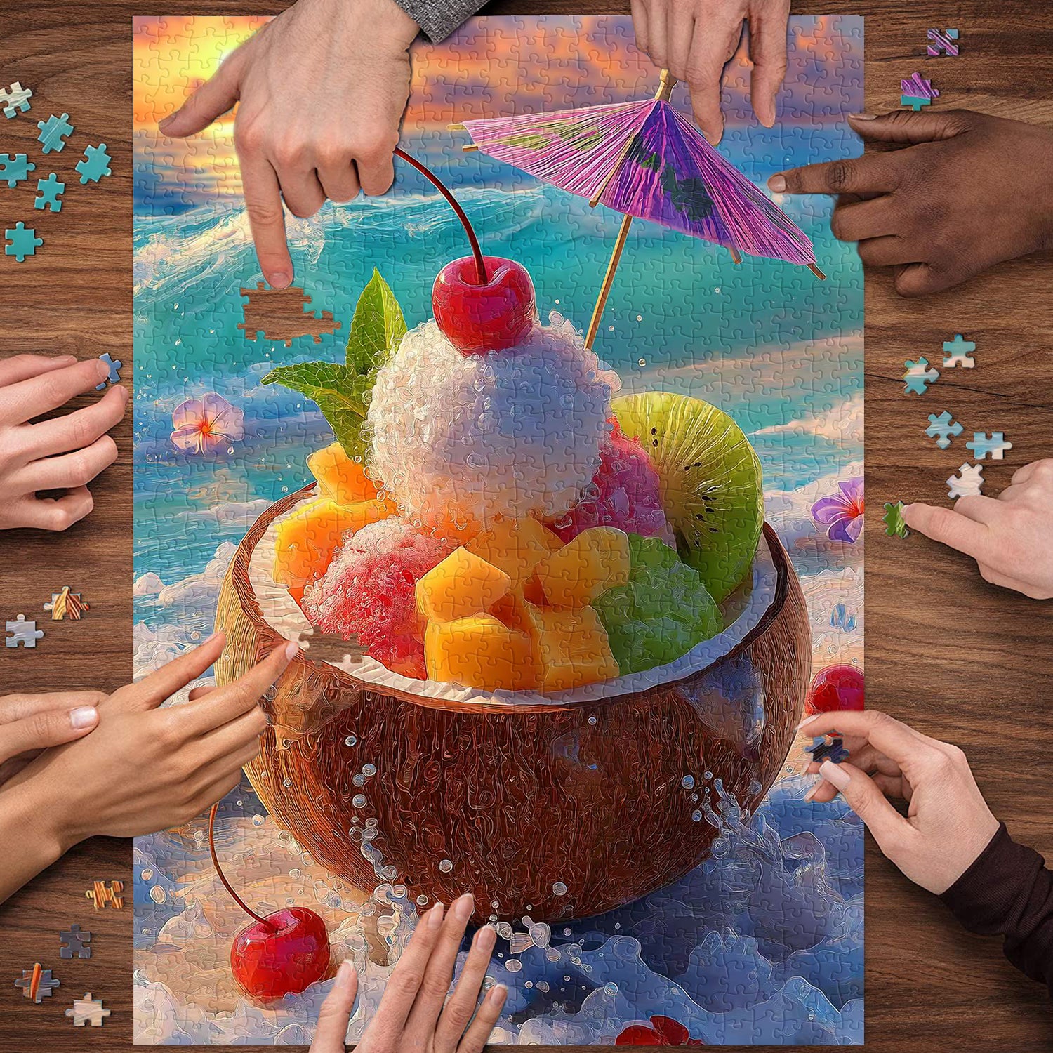 Puzzle Coucher de Soleil Glace à la Noix de Coco 1000 Pièces