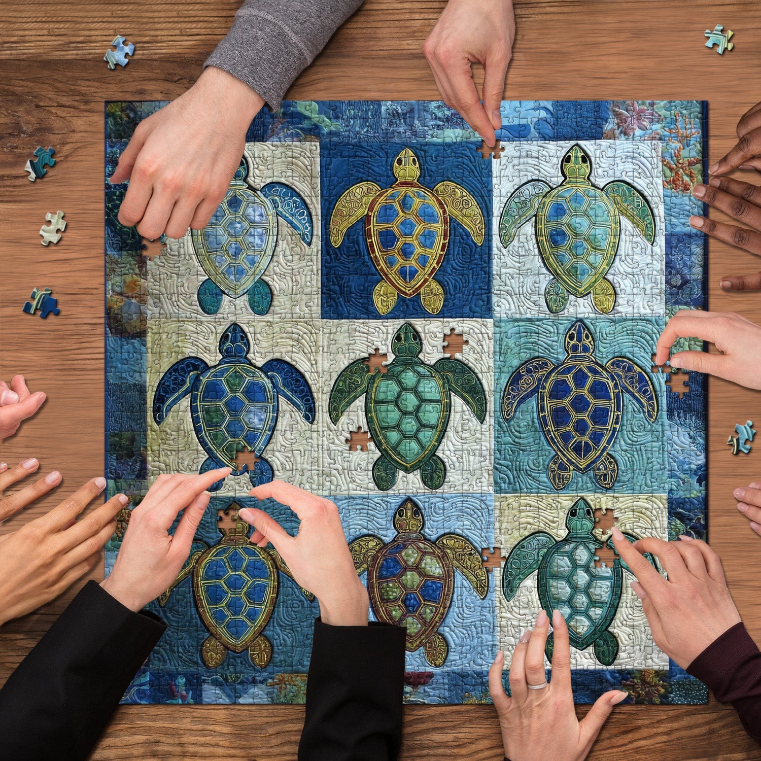 Fabric Turtle Jigsaw Puzzle 1000 Pieces