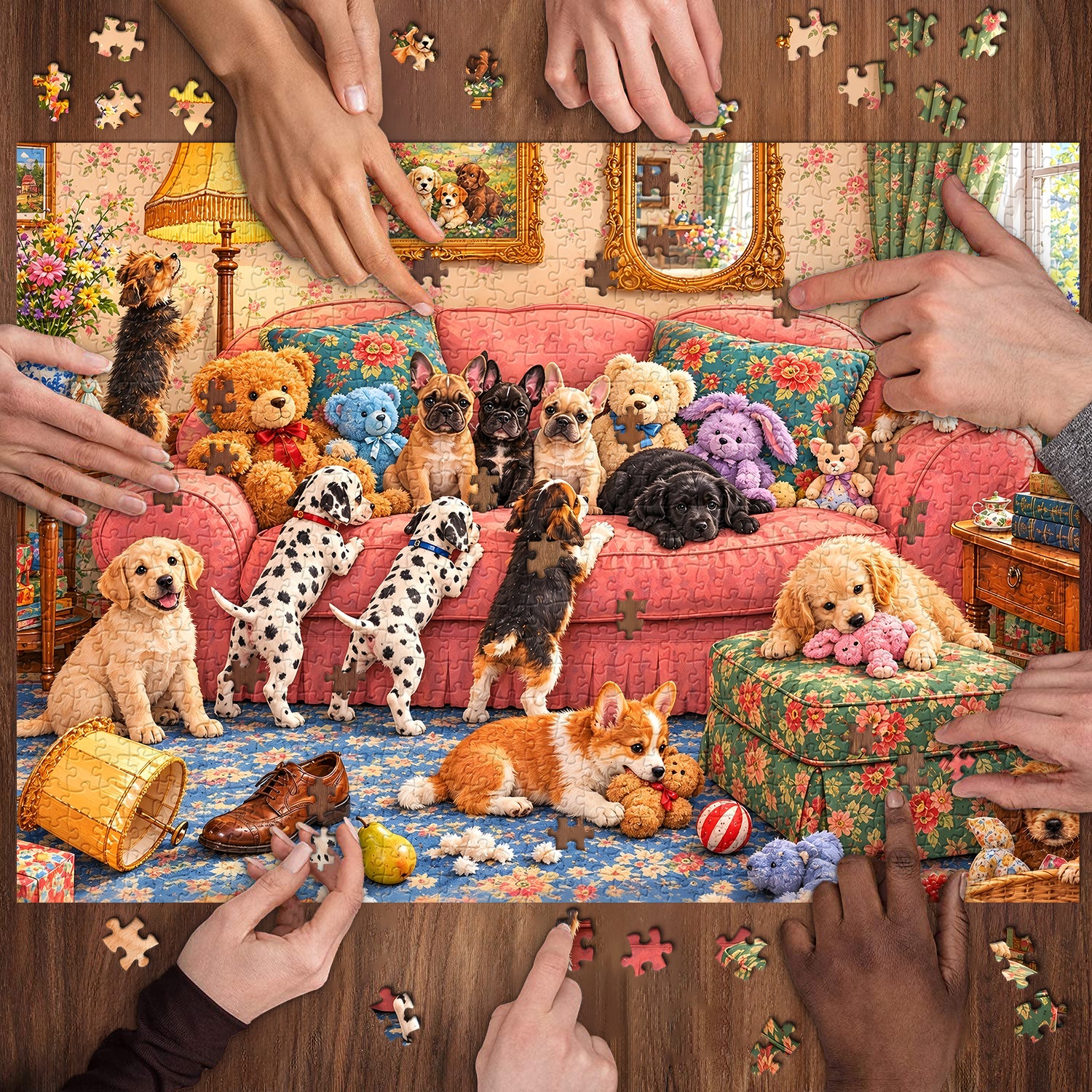 House Full of Puppies Jigsaw Puzzle 1000 Pieces