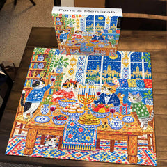 Purrs & Menorah Jigsaw Puzzle 1000 Pieces