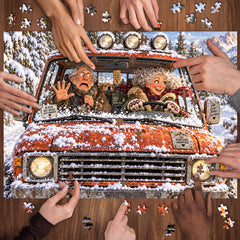 Crazy Winter Drive Jigsaw Puzzle 1000 Pieces