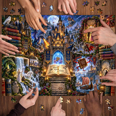 Fantasiewelt in Büchern Puzzle 1000 Teile