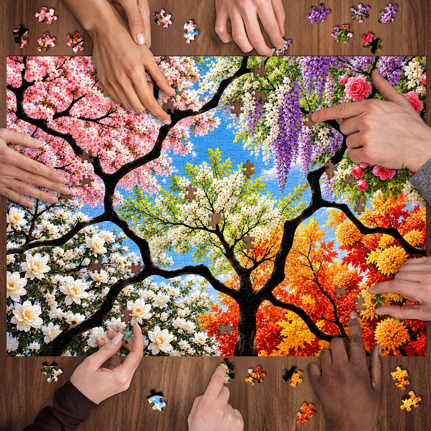 Four Seasons in Bloom Jigsaw Puzzle 1000 Pieces