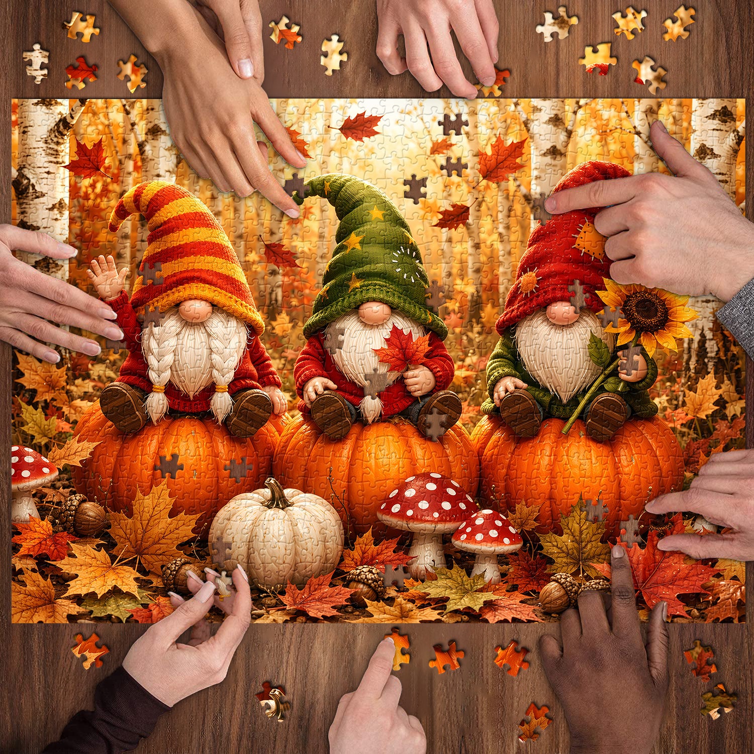 Gnome Harvest Season Jigsaw Puzzle 1000 Pieces