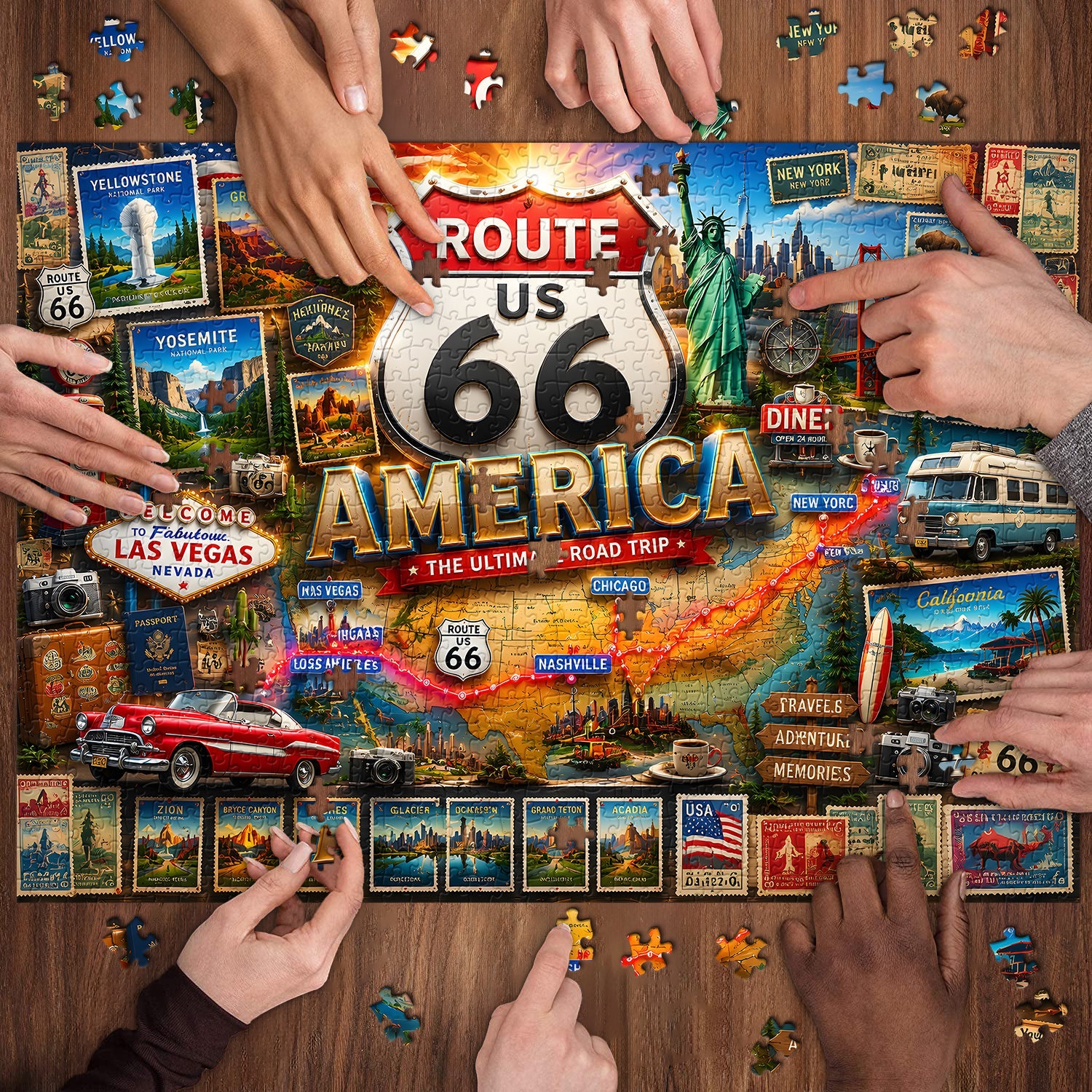 Route 66 Travel Jigsaw Puzzle 1000 Pieces