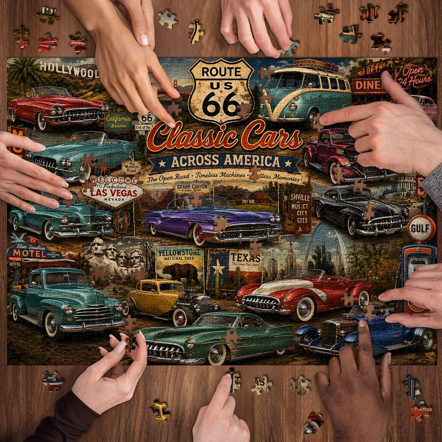 Vintage Classic Cars Jigsaw Puzzle 1000 Pieces